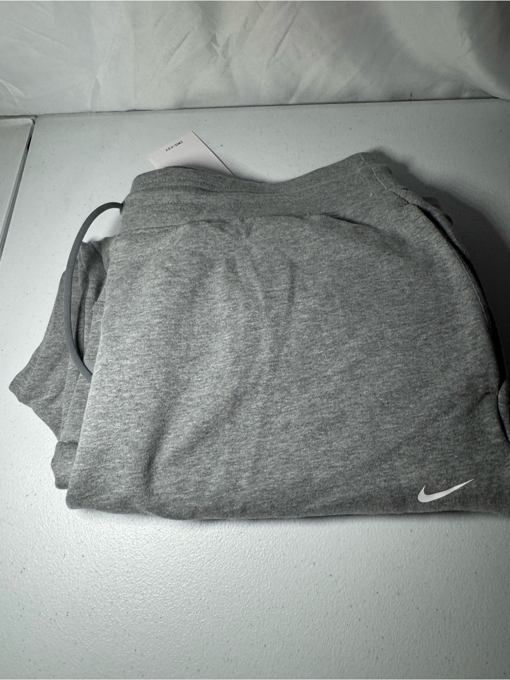Nike Kids Heather Gray Jogger Sweatpants with White Swoosh